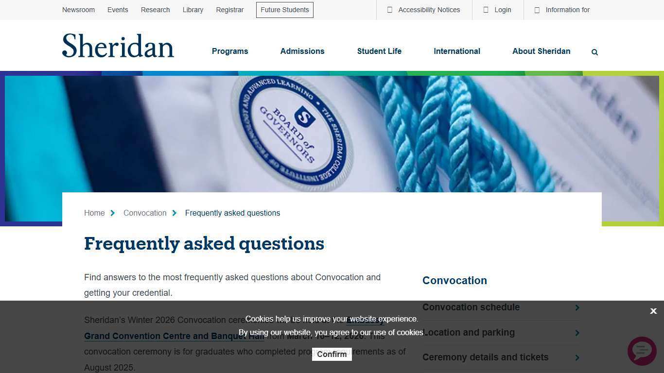 Frequently asked questions | Convocation Ceremonies – Winter 2026 | Sheridan College