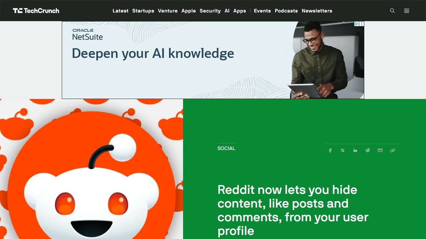 Reddit now lets you hide content, like posts and comments, from your user profile | TechCrunch